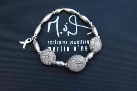 Classic Raku Bracelet with Awareness Ribbon